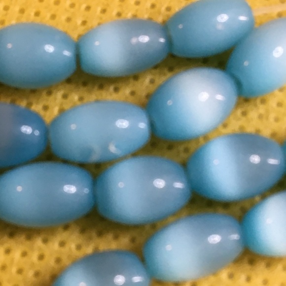 Aqua Catseye beads - Picture 2 of 5